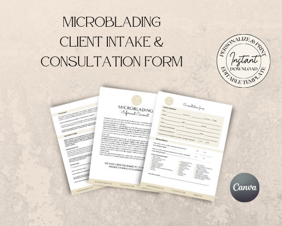 Editable Microblading Consultation Forms Canva