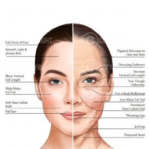 Ageing of the Face and Neck | Anatomy | Poster | Aesthetics | Dermatology | Medspa| Digital Download